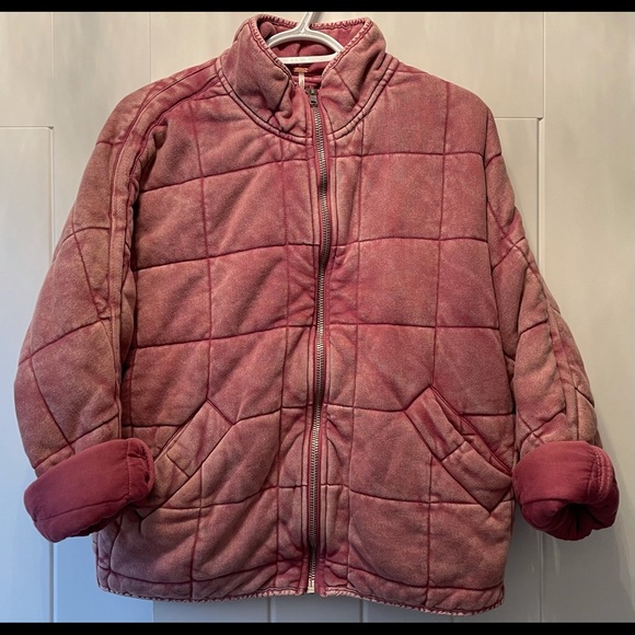 Free People Dolman Quilted Knit Jacket Daphne Pink - Picture 2 of 7